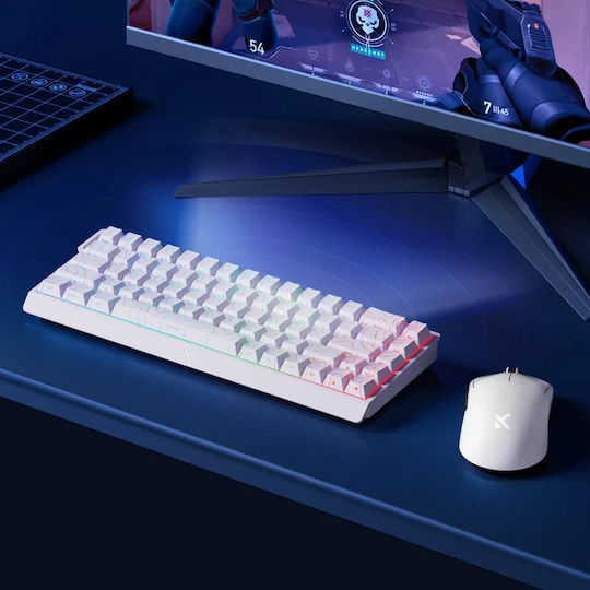 MCHOSE Ace 68 Gaming Πληκτρολόγιο 65% με Magnetic διακόπτες και RGB φωτισμό (Αγγλικό US) Λευκό