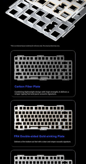 Aula Nova 75 Wireless Gaming Keyboard 75% with Custom Switches and RGB Lighting English US Gray