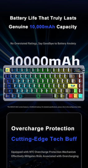Aula Nova 75 Wireless Gaming Keyboard 75% with Custom Switches and RGB Lighting English US Gray
