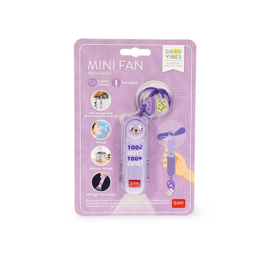 Legami Milano Handheld USB Folding Multicolour Fan FAN0008