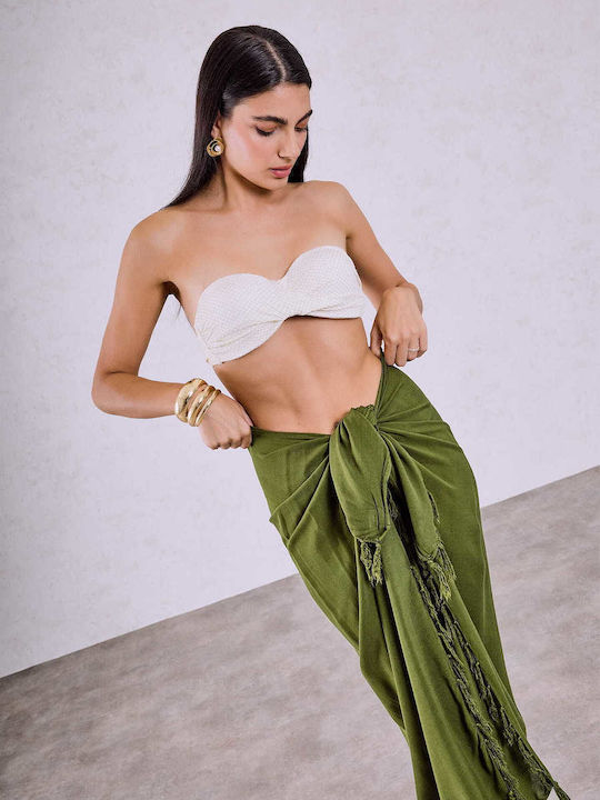 Celestino Damen Pareo Monochrom Khaki