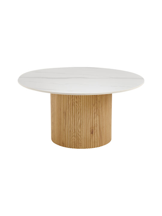 Round Central Coffee Table Sikulu Wooden White W80xL80xH40cm
