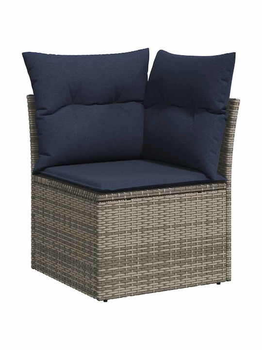 Ecksofa Outdoor Rattan mit Kissen 62x62x69cm