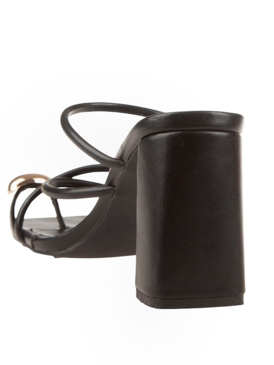 Mules With Heel In Black Colour