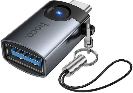 Hoco Converter USB-C Male to USB-A Female Gray 1 Piece