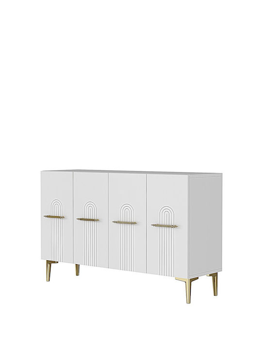Μπουφές Ξύλινος Λευκός 120x32x75cm