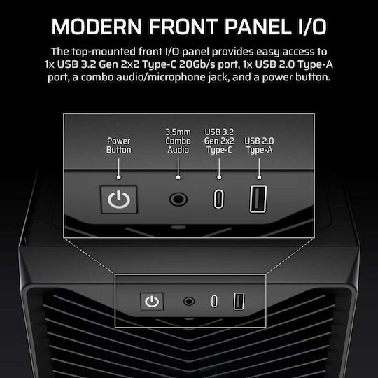 Corsair 3200D RS ARGB Gaming Midi Tower Computer Case Black