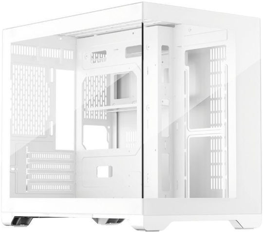 1STPLAYER MV6 TP Gaming Mini Tower Κουτί Υπολογιστή με Πλαϊνό Παράθυρο Λευκό