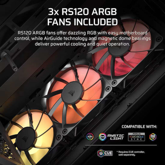 Corsair 3200D RS ARGB Gaming Midi Tower Computer Case Black