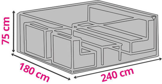 Perel Waterproof Protective Dining Table Cover 240x180x75cm