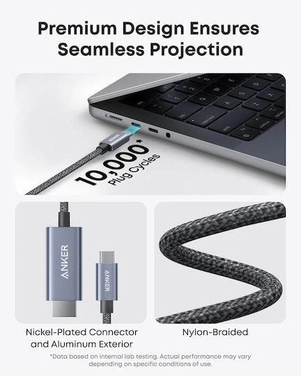 Anker HDMI-Kabel Male - HDMI-Stecker Male 1,8m Grau