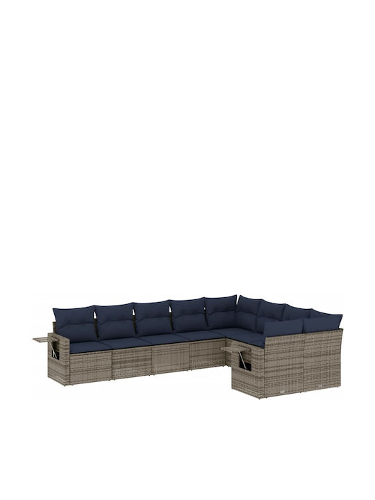 Ecksofa Outdoor Rattan mit Kissen 62x62x69cm