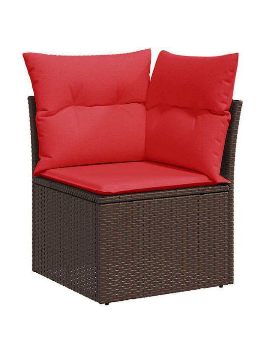 Ecksofa Outdoor Rattan mit Kissen 62x62x69cm