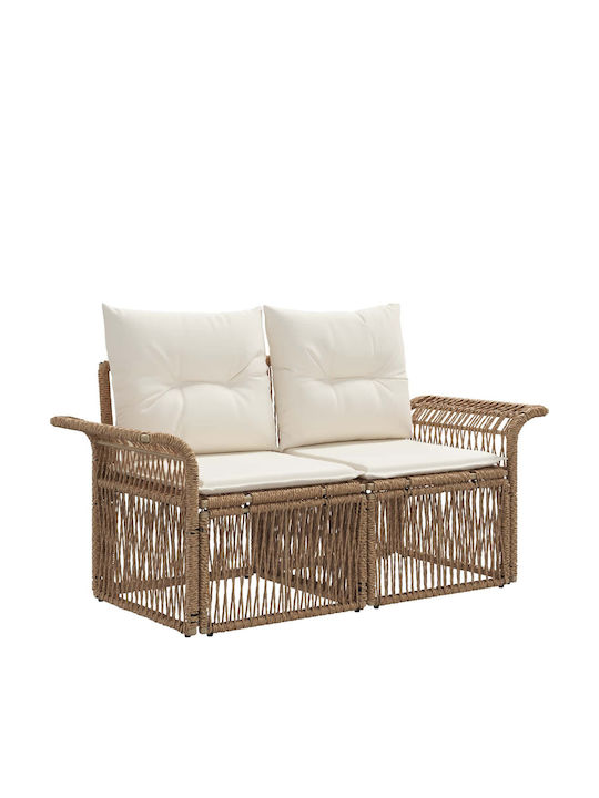 3-Seater Outdoor Rattan Sofa with Cushions 70.5x62x70cm