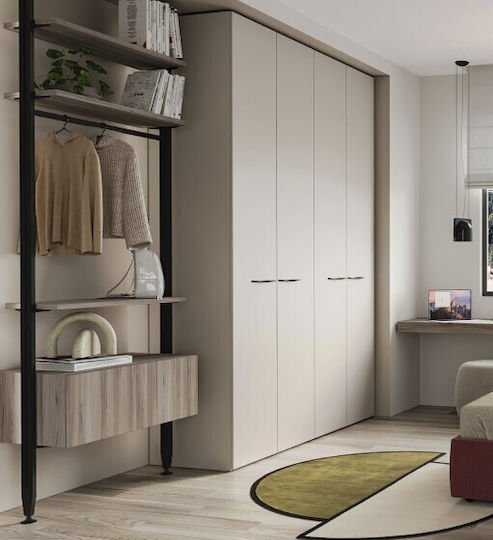 Kit of Articulated Shelf Frame Mechanisms 1 Shelf 1 Cabinet & 1 Tube Without Wooden Elements Emuca Zero 7022454 Matte Black
