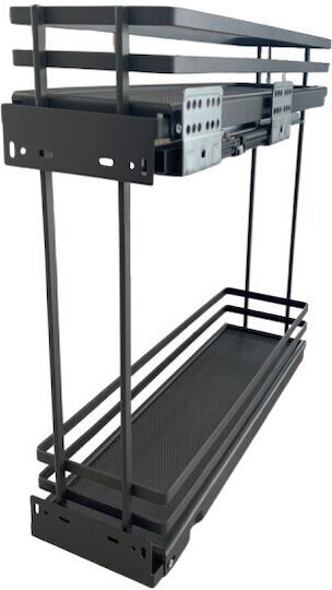 Metal Bottom Wagon Brake with Non-Slip Mat Finetto Box 15cm Anthracite Left Opening
