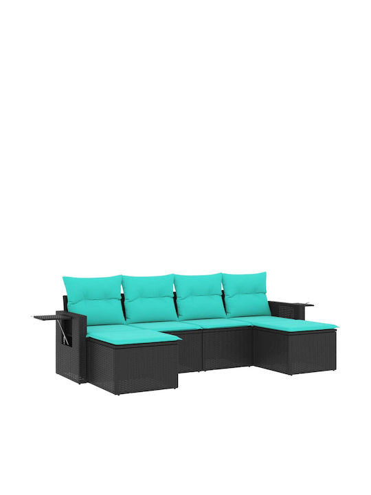 Outdoor Corner Sofa Rattan With Cushions 55x62x69cm