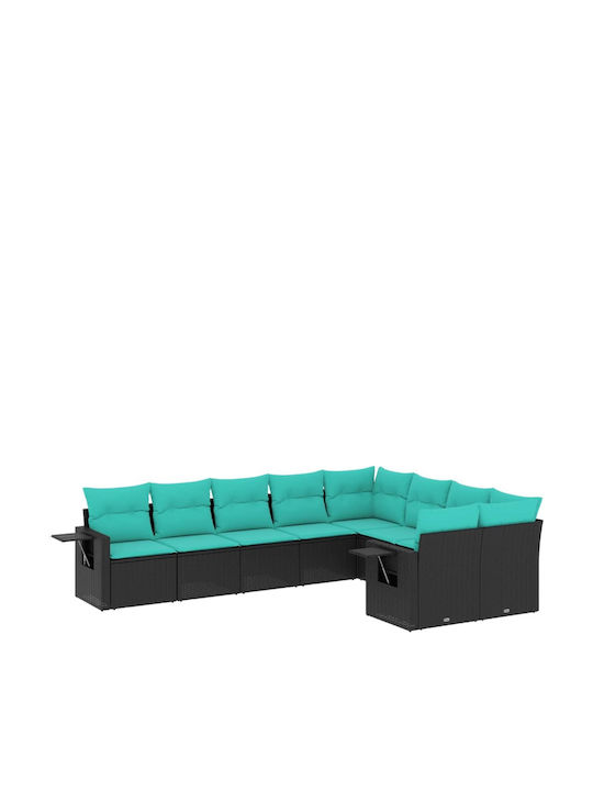 Ecksofa Outdoor Rattan mit Kissen 62x62x69cm