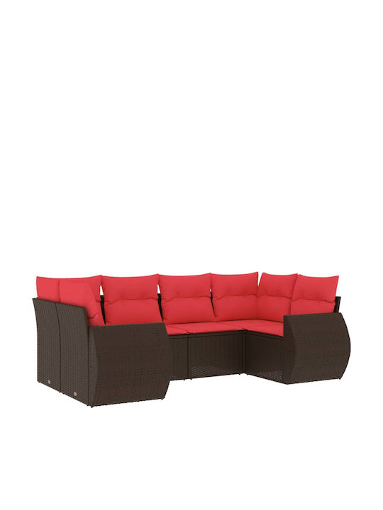 Outdoor Corner Rattan Sofa With Cushions 62x62x69cm