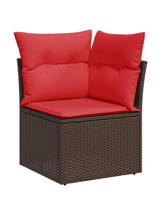 Outdoor Corner Rattan Sofa With Cushions 62x62x69cm