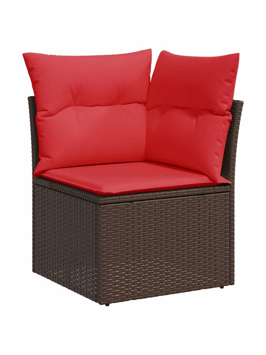 Outdoor Corner Sofa Rattan with Cushions 62x62x69cm