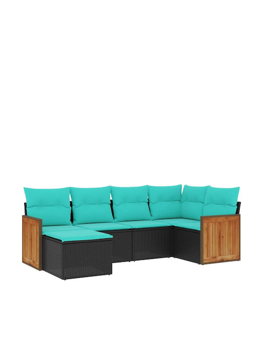 Canapea De Colț De Exterior Din Rattan Cu Perne 62x62x69cm