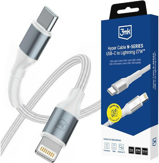 3MK Hyper USB-C zu Blitzkabel 27W Weiß 2m