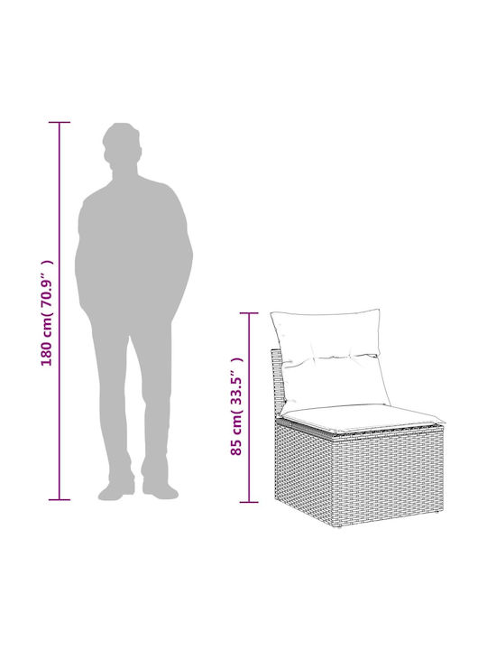 Outdoor Corner Sofa Rattan With Cushions 62x62x69cm