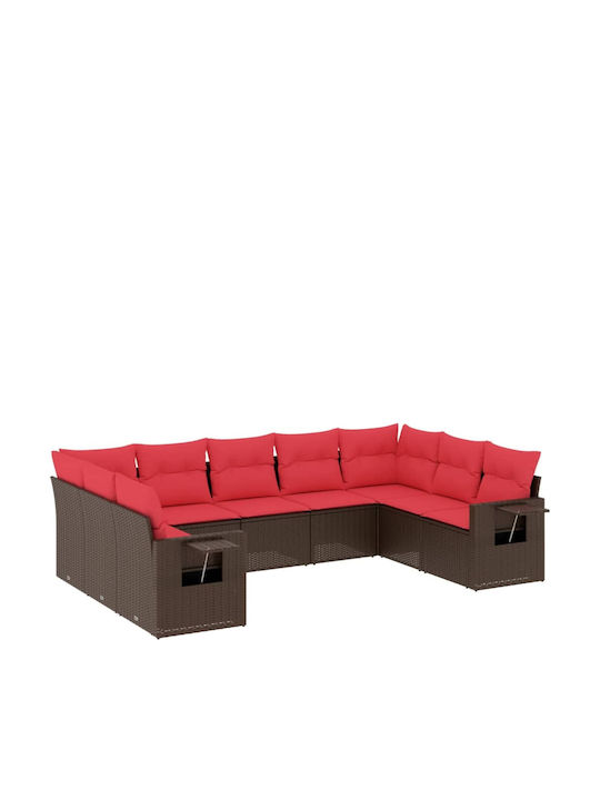 Ecksofa Outdoor Rattan mit Kissen 62x62x69cm