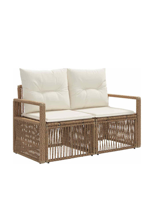 3-Seater Outdoor Rattan Sofa with Cushions 61x62x70 cm