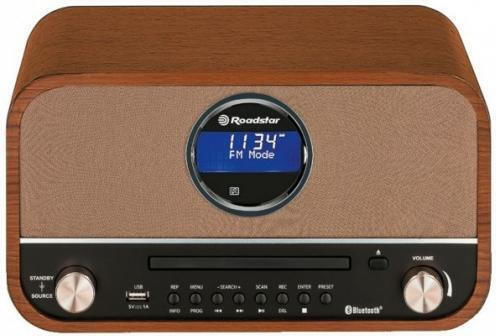 Roadstar HRA-1782N+BT Retro Επιτραπέζιο Ραδιόφωνο Ρεύματος DAB+ με Bluetooth και USB Καφέ