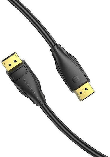 Vention Video Cable Displayport M To Displayport M 5m Maximum Resolution 8k At 60hz/4k At 120hz Gold-plated Connectors Copper Silver Shielding