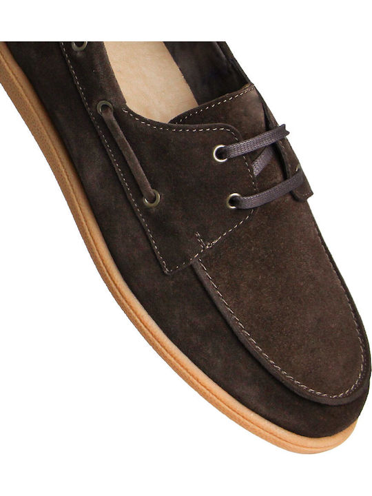 Leather Men's Moccasins In Brown Colour
