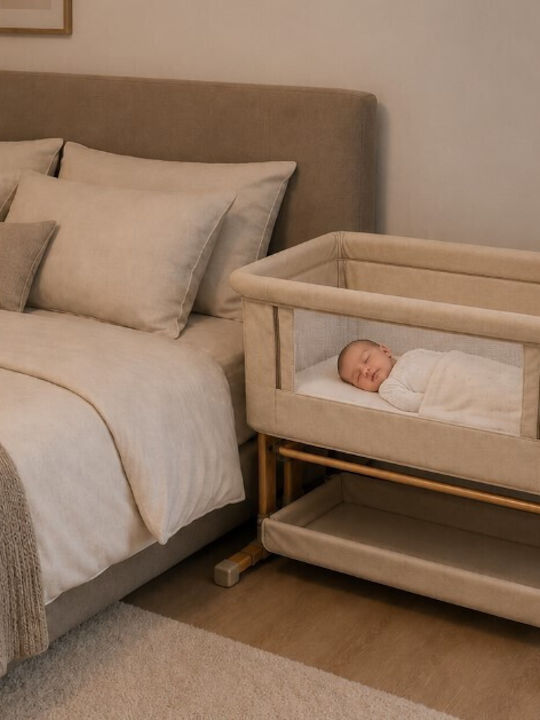 ForAll Cradle with Mattress and Wheels Beige