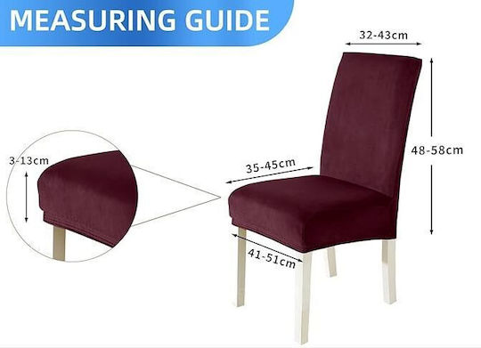 Elastic Chair Cover Burgundy 6 Pieces