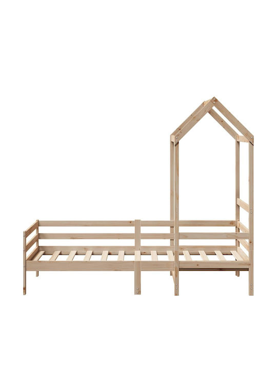 Kinderbett - Schlafsofa Einzeln mit Stauraum Braun für Matratze 80x200cm