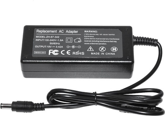 Makki Φορτιστής Laptop 65W 19V 3.42A για Asus / Toshiba χωρίς Καλώδιο Τροφοδοσίας