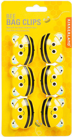 Food Packaging Clips Bee Clothespins Set 6 Pieces Bee Bag Clips Kikkerland Bc51