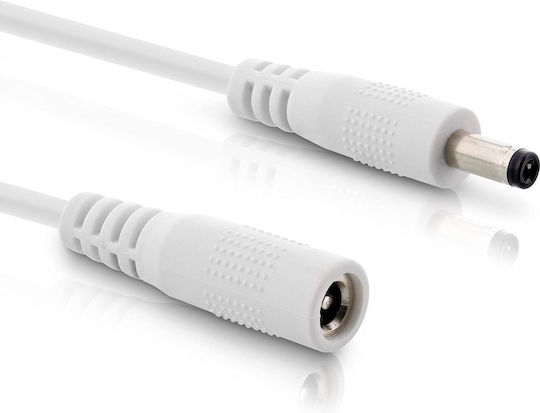 Inline Inline Dc Verlängerungskabel Dc Stecker Buchse 5,5x2,1 mm Awg 18 Weiß 0,5 M