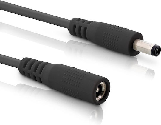 Inline Inline Dc удължителен кабел Dc Мъжки Женски щепсел 5.5x2.5 мм Awg 18 Черен 2 м
