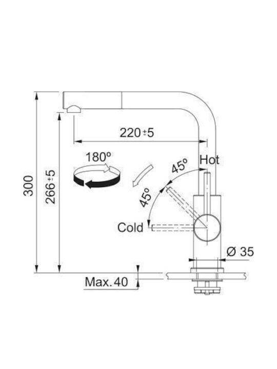 Franke Glenda Kitchen Faucet Counter with Pull-Out Spray Silver