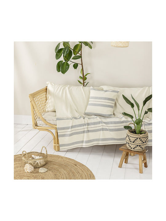 Nima Decorative Pillow Case Kaly From 100% Cotton Ecru 45x45cm