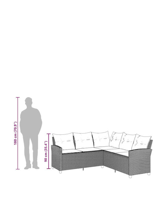 Outdoor Corner Sofa Rattan With Cushions