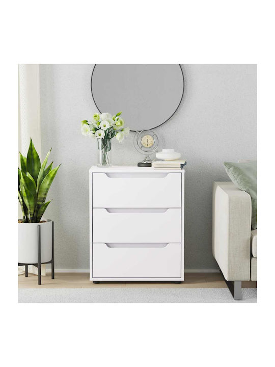 Bedroom Chest of Drawers Wooden White 60x40x73 cm