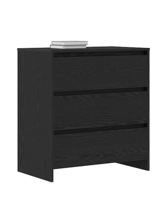 Bedroom Chest of Drawers Wooden Black Oak 70x41x75cm