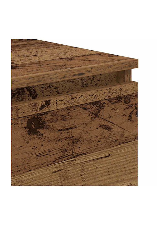 Wooden Bedroom Chest of Drawers with 3 Drawers Old Wood 60x35x76cm