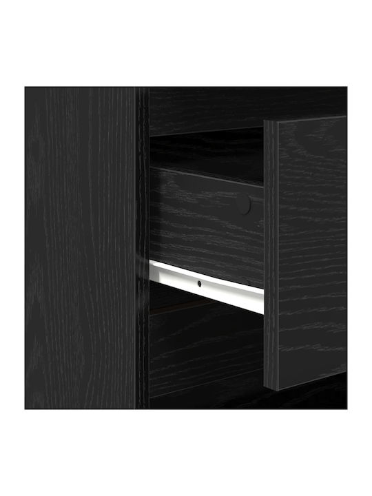 Bedroom Chest of Drawers Wooden Black Oak 70x41x75cm
