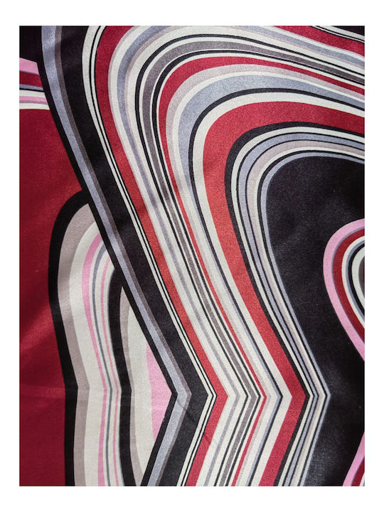 Square Satin Scarf 90×90 Cm Graphic Geometric Pattern Brims Trims Women's Scarf Black