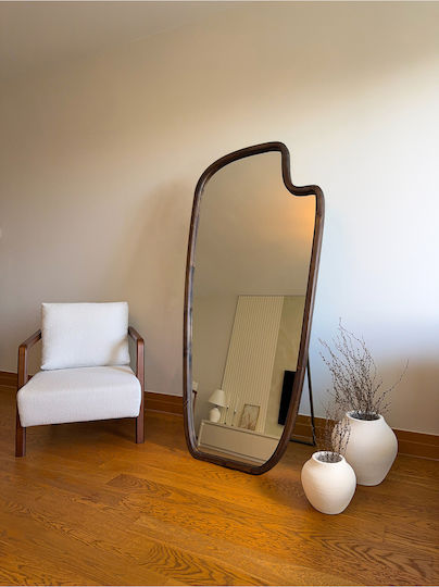 SteweHome Καθρέπτης Οβάλ με Ξύλινο Πλαίσιο 180x80cm