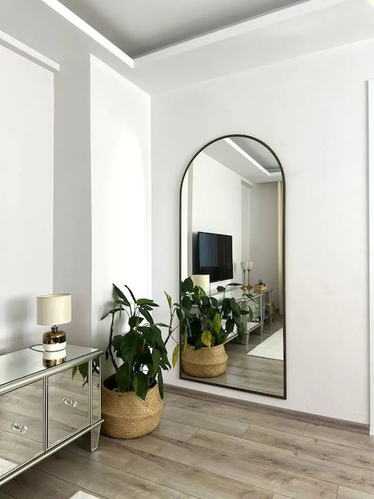 SteweHome SteweHome Boden- oder Standspiegel Mit Ovaler Braun Metallischer Rahmen 180x80cm